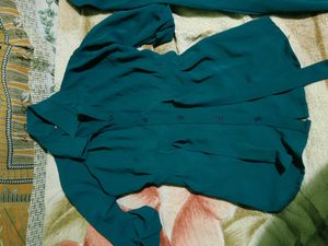 Teal Belted Top &amp; Pants Set