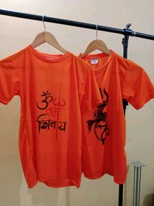 Beautiful Orange Shiva Tshirts Combo Pack Of 2