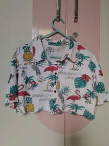 Cropped Tropical Shirt