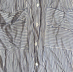 Striped Sleeveless Button-Up Shirt