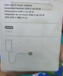 Apple  USB C. 20w Power Adapter. New With Tag