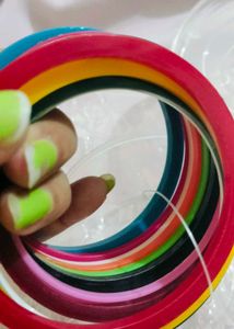 Colorful Stackable Bangles with Rhinestones