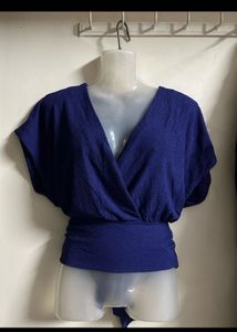 Stylish Blue Wrap Top