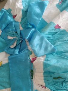 Cute Blue &amp; White Girls Dress