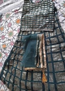 New Sparkling Teal Kurta Set with Dupatta