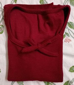 Red Ribbed Crop Top