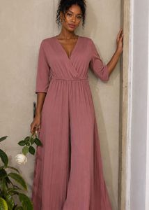 Elegant Pink Pleated Jumpsuit