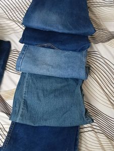 Stack of Blue Denim Jeans 1200 5 jean