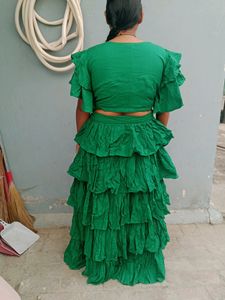 AACHHO Women's Stylish Green Lehnga Choli