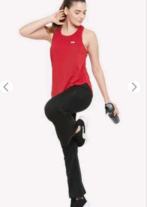 Clovia Dry Fit Red Tank Top