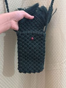 Handmade Macrame Fringe Crossbody Phone Bag