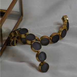 Brand New Designer Gold Plated Vintage Hoop