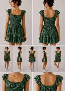 Green Floral Mini Dress