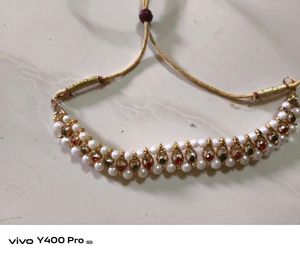 Elegant Pearl & Stone Choker Necklace
