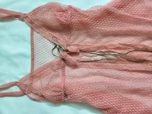 Sheer Pink Lace Babydoll