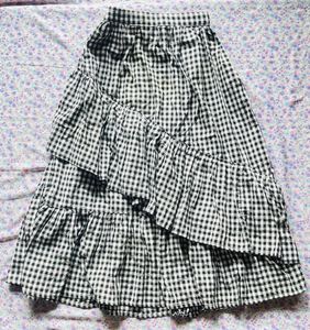 Tierd A-line Gingham Skirt