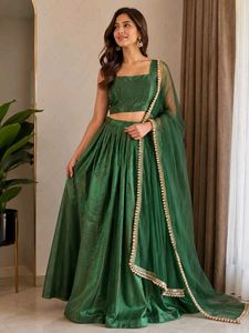 Green Silk Lehenga Choli Set💚💚