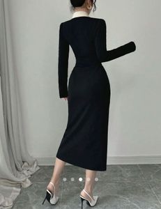 SAVANA Elegant Double-Breasted Midi Dress