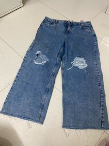 Ripped Wide Leg Jeans