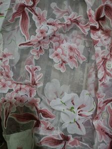 Sheer Floral Print Button-Up shirt