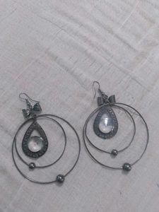 Unique Hoop Earrings with Teardrop Accent