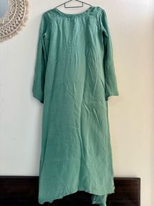 Seafoam Green zardozi work frock suit pallazo set