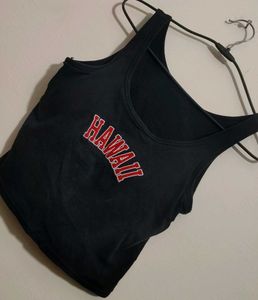 Black⚫Hawaii Graphic Crop Top 32 Bust