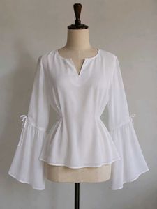 Chic White Bell Sleeve Top ✨