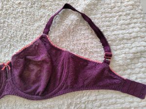 Burgundy Bra with Lace Detail