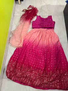 Designer Pink Ombre Lehenga Choli Set