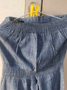 Denim Strapless Jumpsuit