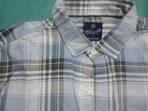 Pure Cotton Checked Pattern Shirt - M