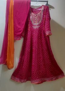 Magenta Pink Anarkali Set