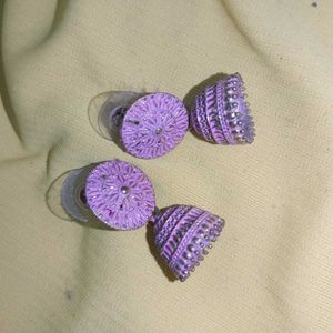 Beautiful Purple Jhumka Earrings