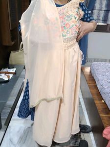 Elegant Peach Embroidered Maxi Dress