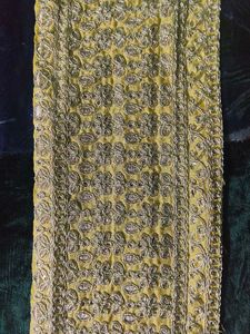 Beautiful Yellow Embroidered lace