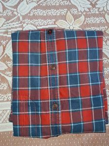 Men's Red &amp; Blue Plaid Shirt