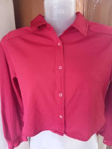 Red Crop Top Shirt