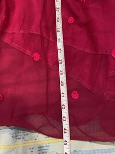 magenta pink chiffon lehenga set