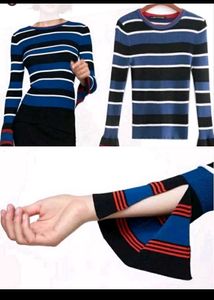 Zara Striped Bell Sleeve Top