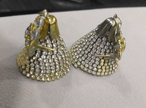 Golden Jhumka Earrings with Crystals&amp; free gift 🎁