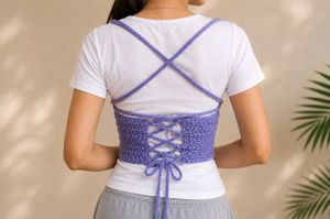 Crocheted Wrap Crop Top