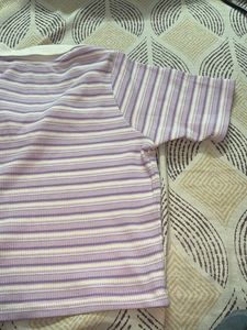 Striped Cropped Polo Shirt