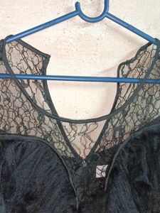 Partywear Lace Dress Mini Black 🖤
