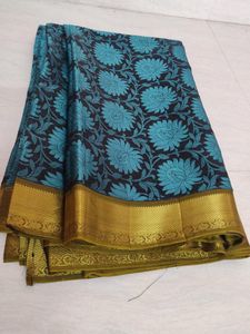 Beautiful Teal Floral Saree