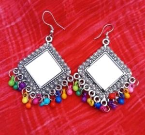 Beads Alloy Chandbali Hoop Earrings Jhumka Pack 4