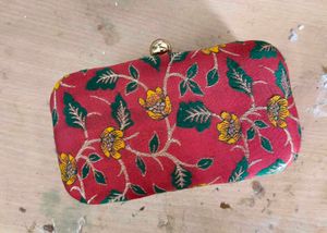 Embroidered Floral Clutch Bag