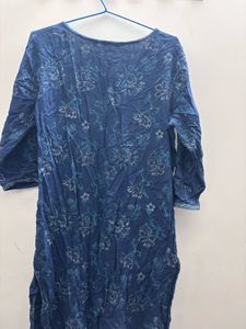 Blue Floral Print Kurta