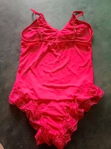 Stunning Red Lace sheer Trim Bodysuit