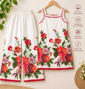 White Floral Kurta Set